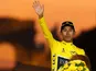 Egan Bernal celebrates winning the Tour de France on July 28, 2019