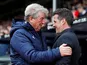 Crystal Palace manager Roy Hodgson and Everton manager Marco Silva before the match on April 27, 2019
