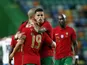 Portugal's Joao Cancelo celebrates scoring against Israel on June 9, 2021