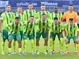 AEK Larnaca take a team picture ahead of their Europa League qualifying fixture