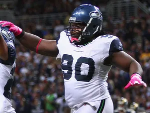Seattle Seahawks' Colin Cole in action on October 3, 2010