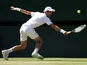 Novak Djokovic in action during the men's Wimbledon final on July 15, 2018