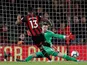Callum Wilson's shot is saved by Wayne Hennessey during the Premier League game between Bournemouth and Crystal Palace on October 1, 2018
