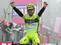 Italian Mauro Santambrogio celebrates a Tour of Italy stage win on May 18, 2013