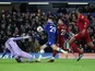 Chelsea's Kai Havertz scores a goal against Liverpool that is later disallowed on April 4, 2023