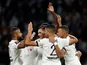 Paris Saint-Germain (PSG) players celebrates scoring against Metz on September 22, 2021