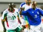 Sylvain Wiltord of France and Khalilou Fadiga of Senegal during the FIFA World Cup match between France and Senegal, at Seoul World Cup Stadium, Seoul, South Korea, on 31th May 2002