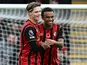 Bournemouth's Alex Scott and Eli Junior Kroupi celebrate on October 26, 2025