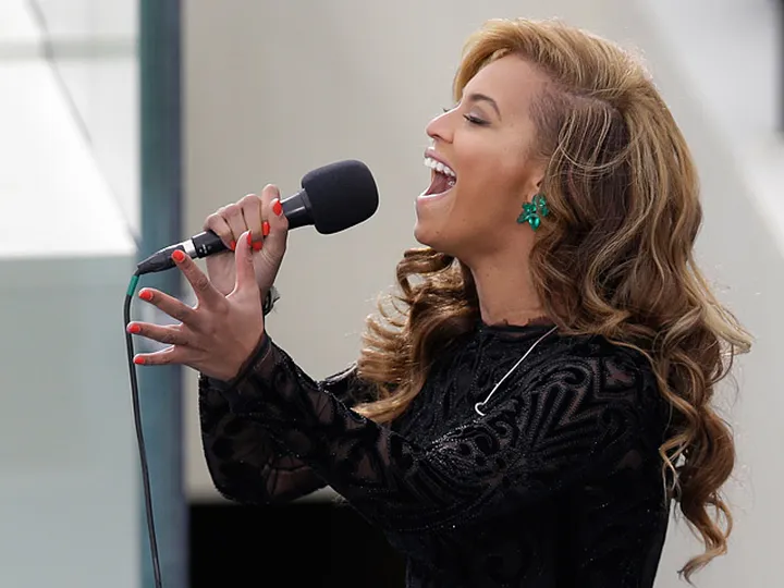 Beyonce poses for Super Bowl promo